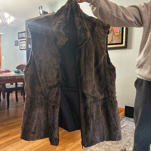Reversible Brown Faux Fur Vest